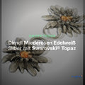 Dirndl Miederösen Edelweiß Silber mit Swarovski® Topaz – TS-100 – Clean Showcase