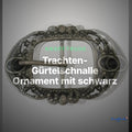 Trachten-Gürtelschnalle Ornament mit schwarz – Altsilber TS-72 – Clean Showcase