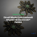 Dirndl Miederösen Edelweiß Altgold mit Swarovski® Peridot – TS-100 – Clean Showcase