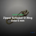 Zipper Schieber O-Ring Gold 5 mm – Metallschieber RV-2 – Clean Showcase