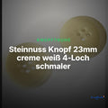 Steinnuss Knopf 23mm creme weiß 4-Loch schmaler Rand – Clean Showcase