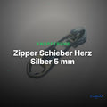 Zipper Schieber Herz Silber 5 mm – Metallschieber RV-2 – Clean Showcase