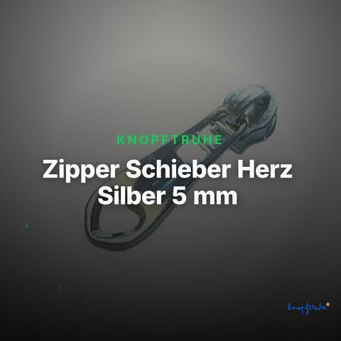 Zipper Schieber Herz Silber 5 mm – Metallschieber RV-2 – Clean Showcase