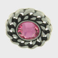 Trachtenknopf Rose (Rosa) mit Swarovski® Crystal ST-21AS Altsilber – Clean Showcase