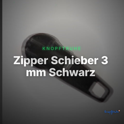 Zipper Schieber 3 mm Schwarz – Metallschieber RV-1 – Clean Showcase