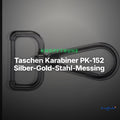 Taschen Karabiner PK-152 Silber-Gold-Stahl-Messing – Clean Showcase