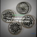 Trachtenknopf Set Edelweiß Altsilber – 4 Stück – TK-SO-5 – Clean Showcase
