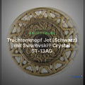 Trachtenknopf Jet (Schwarz) mit Swarovski® Crystal ST-13AG Altgold – Clean Showcase