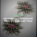 Dirndl Miederösen Edelweiß Silber mit Swarovski® Rosé – TS-100 – Clean Showcase