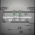Gardinen T Faltengleiter für 4 mm Lauf – Clean Showcase