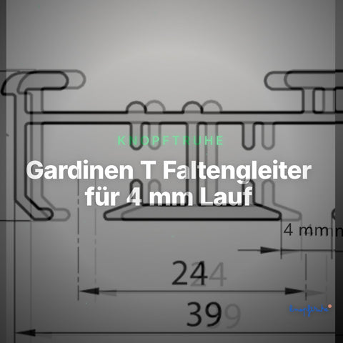 Gardinen T Faltengleiter für 4 mm Lauf – Clean Showcase