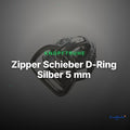 Zipper Schieber D-Ring Silber 5 mm – Metallschieber RV-2 – Clean Showcase