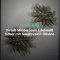 Dirndl Miederösen Edelweiß Silber mit Swarovski® Olivine – TS-100 – Clean Showcase