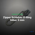 Zipper Schieber O-Ring Silber 5 mm – Metallschieber RV-2 – Clean Showcase