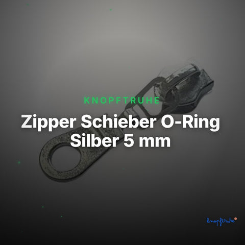 Zipper Schieber O-Ring Silber 5 mm – Metallschieber RV-2 – Clean Showcase