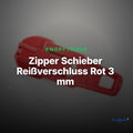 Zipper Schieber Reißverschluss Rot 3 mm – Metallschieber RV-1 – Clean Showcase