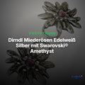 Dirndl Miederösen Edelweiß Silber mit Swarovski® Amethyst – TS-100 – Clean Showcase