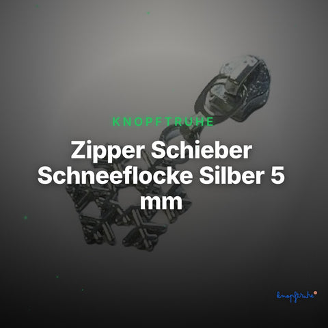 Zipper Schieber Schneeflocke Silber 5 mm – Metallschieber RV-2 – Clean Showcase