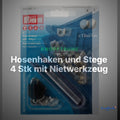 Hosenhaken und Stege 4 Stk mit Nietwerkzeug – Clean Showcase
