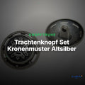Trachtenknopf Set Kronenmuster Altsilber – 9 Stück – TK-SO-9 – Clean Showcase