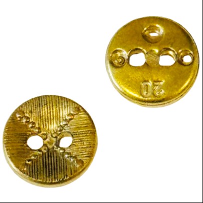 Trachtenknopf Muster Altgold 2-Loch Knopf TK-6 für Dirndl, Janker und Trachtenjacken