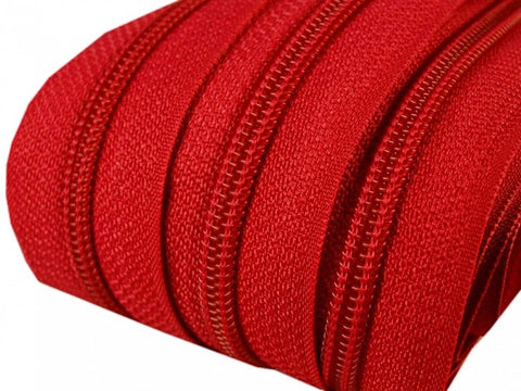Reißverschluss Meterware Spirale 5 mm rot