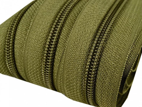 Reißverschluss Meterware Spirale 5 mm  Olive - grün