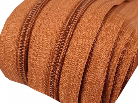 Reißverschluss Meterware Spirale 5 mm rost braun