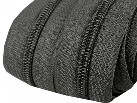 Reißverschluss Meterware Spirale 5 mm  grau