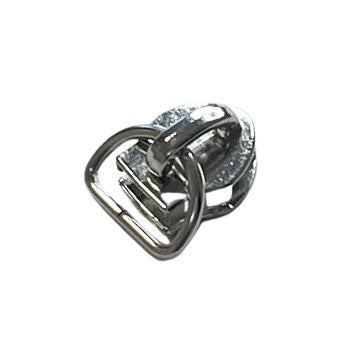 Reißverschluss Schieber Silber 7 mm D-Ring