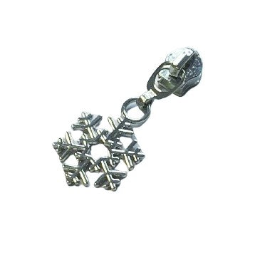 Reißverschluss Schieber Silber 7 mm Schneeflocke