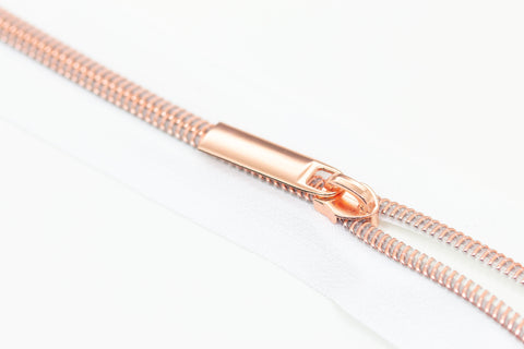 Reißverschluss Spirale 7 mm weiß-rose