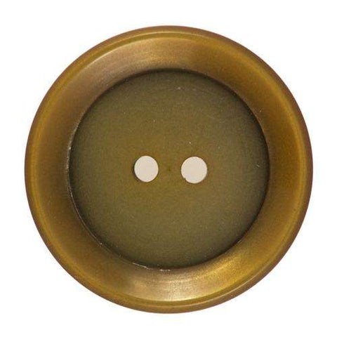 
2-Loch Knopf in Senf Gelb mit breitem Rand, 20 mm Durchmesser.