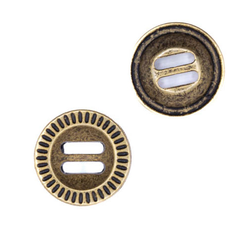 Schlitz Knopf oder Bändchen Knöpfe Altgold TK-144