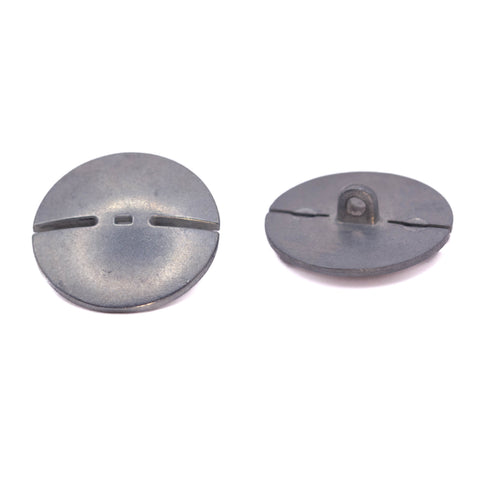 Metallknopf in Altsilber-Silber mit Öse-Befestigung in 18 mm