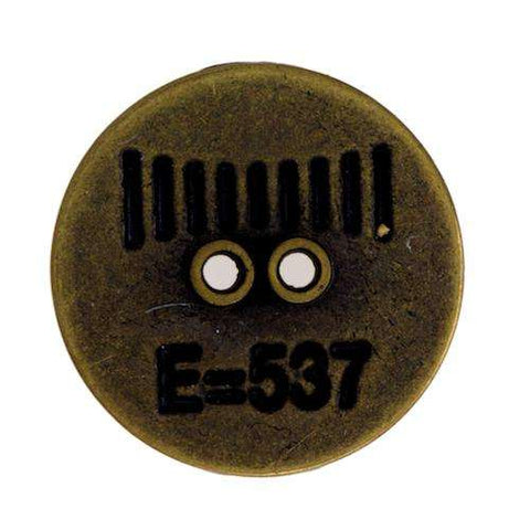 Metallknopf in Messing mit 2-Loch-Befestigung in 12–23 mm
