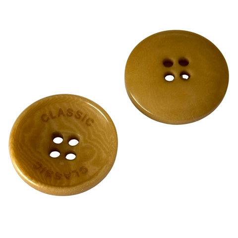 Steinnuss Knopf beige bistere 15-20mm4 Loch STN-16 mit dekorativer Prägung nachhaltig Knöpfe
