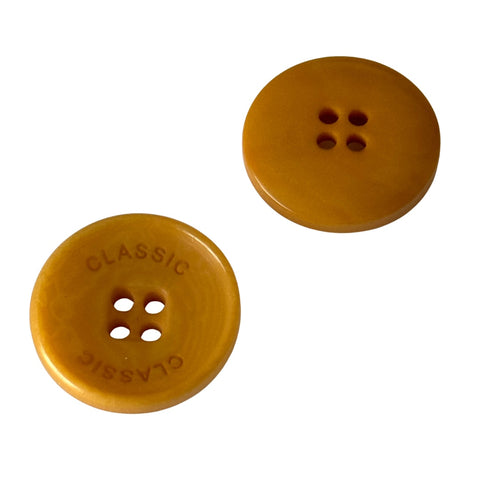 Steinnuss Knopf hell-orange 15-20mm 4 Loch STN-16 mit dekorativer Prägung nachhaltig Knöpfe