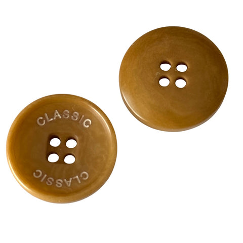 Steinnuss Knopf karamell beige 20-23mm 4 Loch STN-16 mit dekorativer Prägung nachhaltig Knöpfe