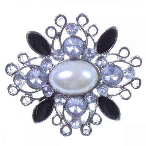 Strass Brosche mit Kettchen