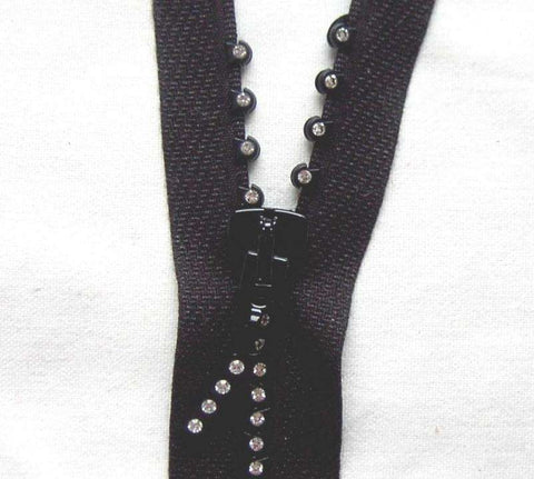 Reißverschluss mit Swarovski® Crystal schwarz