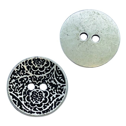 Trachten Knopf mit Ornament TK-146-Altsilber
