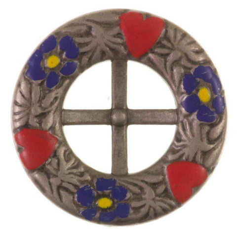 Trachten Knopf Blumenkranz TK-183 bunt