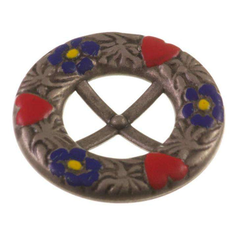 Trachten Knopf Blumenkranz TK-183 bunt