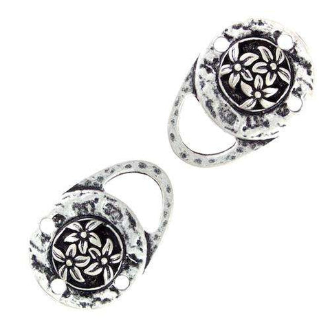 Trachtenösen mit Edelweiß TS-1 silber