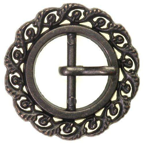 Trachtenschnalle mit Ornamentrand TS-26schwarz