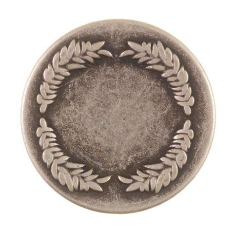 Metallknopf mit Trachtenoptik in Altsilber-Silber mit Öse-Befestigung in 20–23 mm