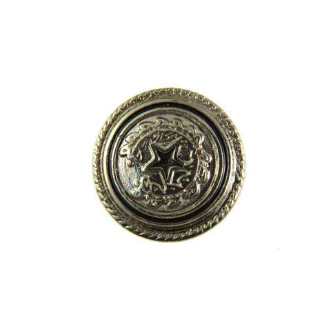 Metallknopf mit Wappenmotiv in Silber mit Öse-Befestigung in 13 mm