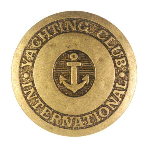 Maritimer Uniformknopf in Gold matt mit Anker Motiv im Yachting Club Stil